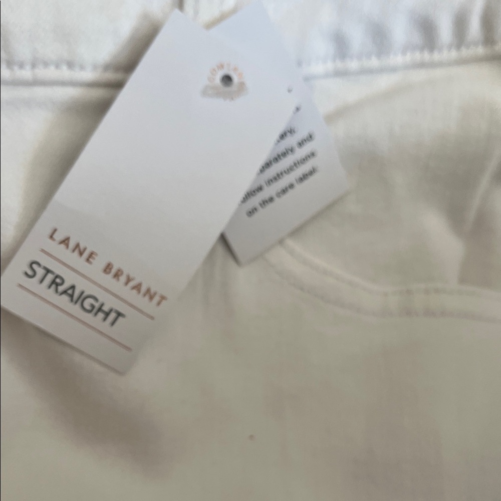 Lane Bryant Flex Magic Waistband High Rise Straight White Jeans Denim 14 - Picture 5 of 7